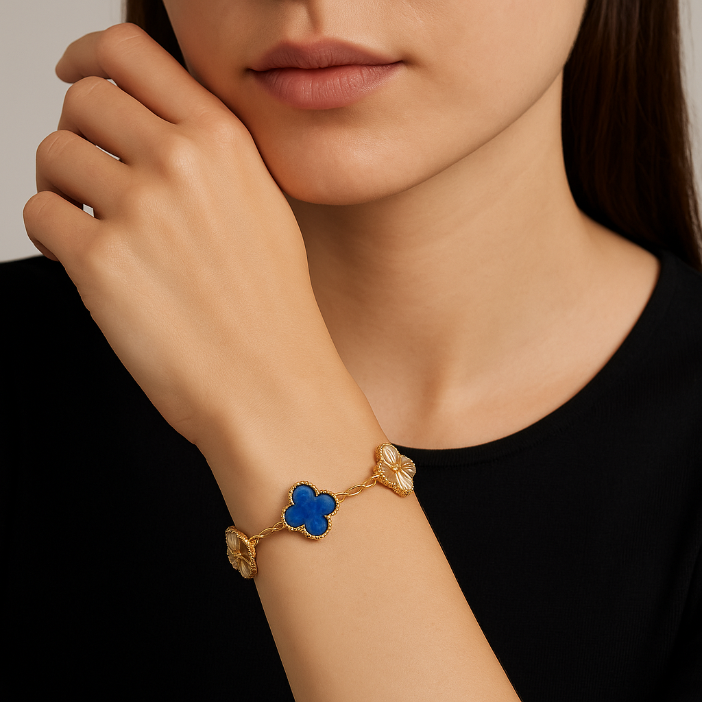 Gourmette Bleu doré