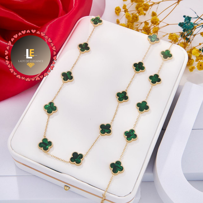 Set Collier et Bracelet Lady of Elegance - Charme Fleuri en Acier Inoxydable
