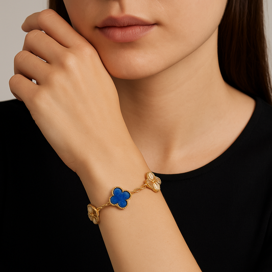 Gourmette Bleu doré